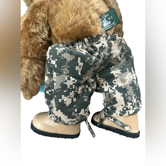Vtg Vermont Teddy Bear handmade 18" military boots hat pants tags HTF soldier - Picture 2 of 14